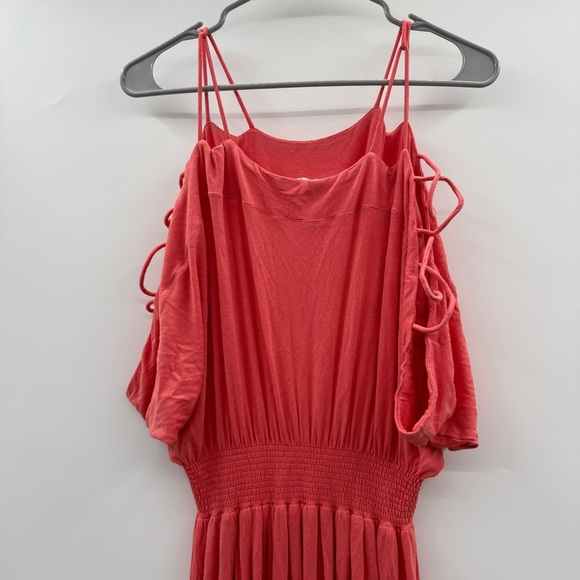 RTR Ingrid & Isabel Coral‎ Empire Waist Stretchy Off Shoulder Maxi Dress Sz S - Picture 3 of 14